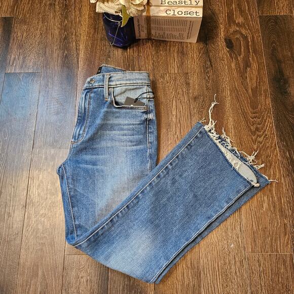 Black Orchid Jeans Medium Blue Cindy Slant Fray Ankle Vintage Rehab Jean 25 NWT - Picture 1 of 10